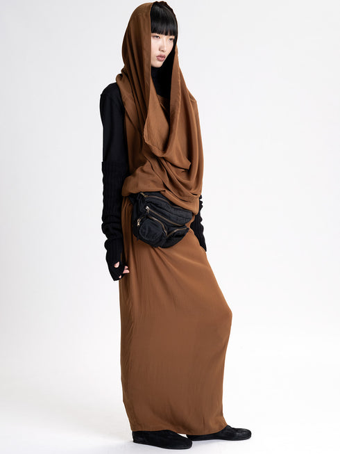 Silk Scarf Dress sandstone brown